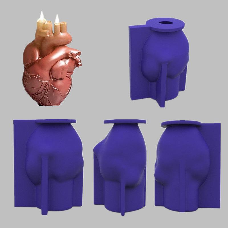 Heart anatomical 3D silicone Candle Mould Candles Moulds