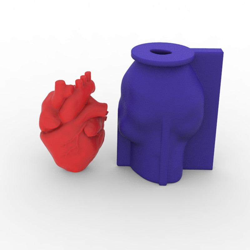 Heart anatomical 3D silicone Candle Mould Candles Moulds