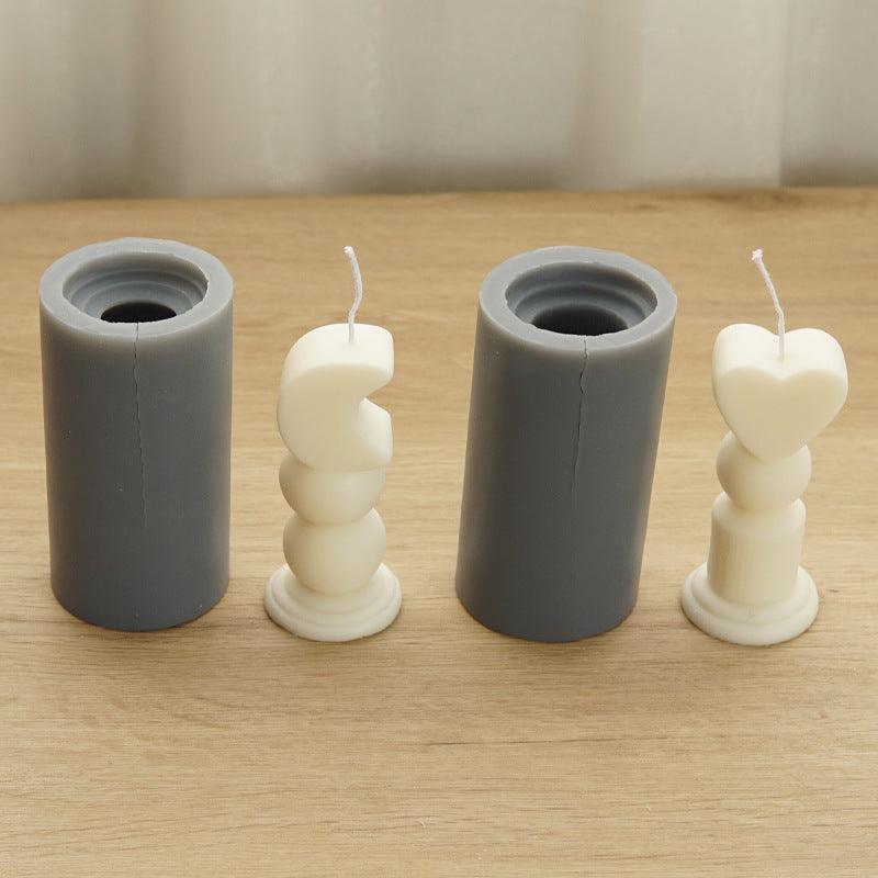 Heart and Moon Pillars Aromatherapy Candle Silicone Mould Candles Moulds