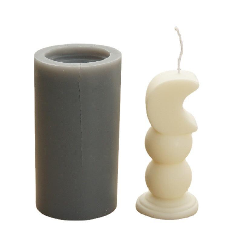 Heart and Moon Pillars Aromatherapy Candle Silicone Mould Candles Moulds