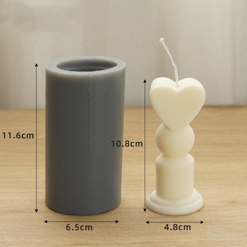 Heart and Moon Pillars Aromatherapy Candle Silicone Mould Candles Moulds