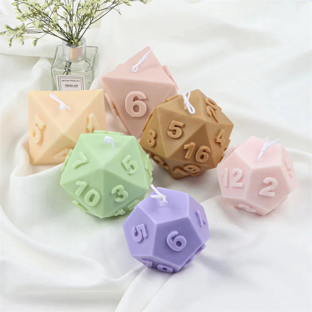 Polyhedral Dice Candle Moulds Silicone