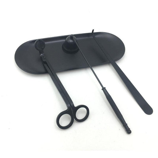 Household Black Scented Candle Cutter, Candle Extinguisher, Candle Extinguisher Hook, And Four-Piece Tool Candles Moulds