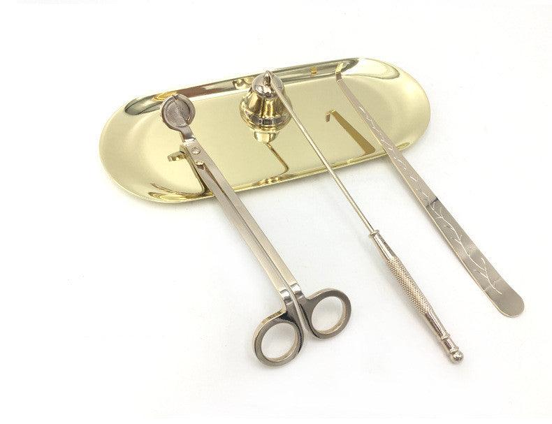 Household Black Scented Candle Cutter, Candle Extinguisher, Candle Extinguisher Hook, And Four-Piece Tool Candles Moulds