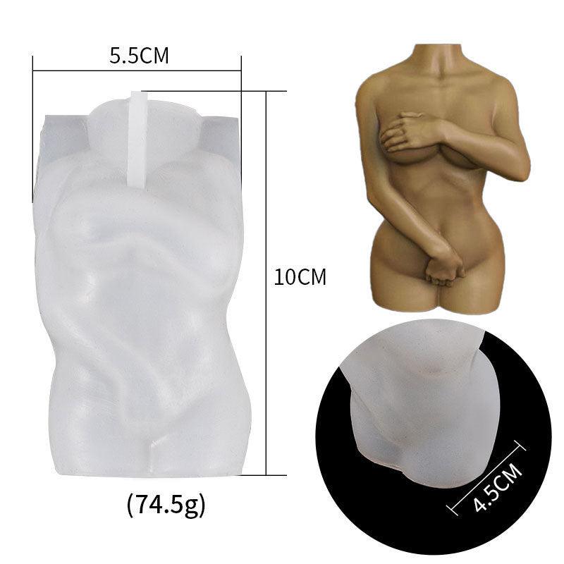 Human Half Body Silicone Mould Diy Shy Female Male Holding Hands Aroma Candles Mould Candles Moulds
