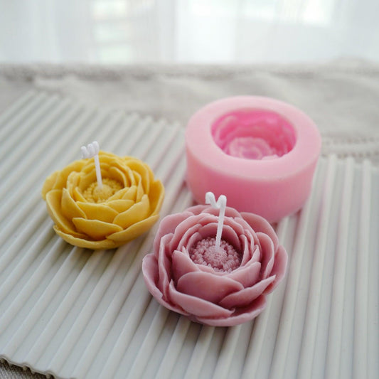 Large Silicone Mould for Handmade Peony Lotus Candles & Soaps Candles Moulds