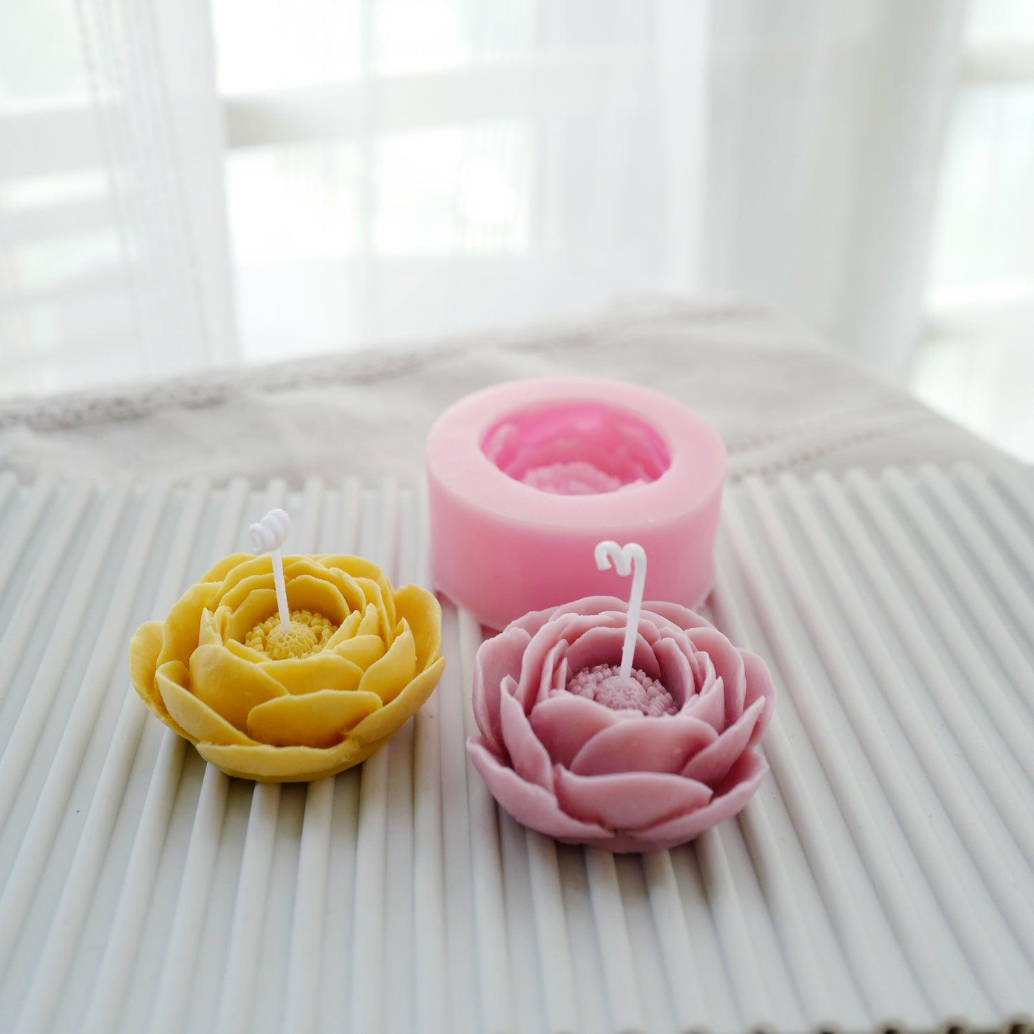 Large Silicone Mould for Handmade Peony Lotus Candles & Soaps Candles Moulds