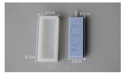 Light a Candle to save Time , Candle Quote Typo Scented Mould Candles Moulds