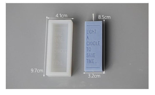 Light a Candle to save Time , Candle Quote Typo Scented Mould Candles Moulds