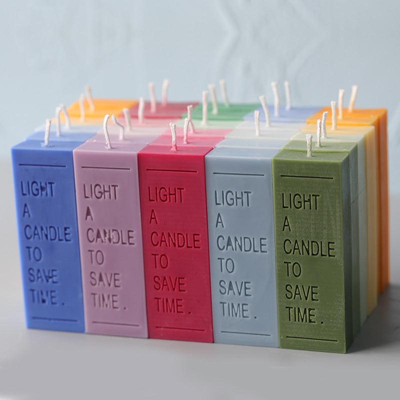 Light a Candle to save Time , Candle Quote Typo Scented Mould Candles Moulds