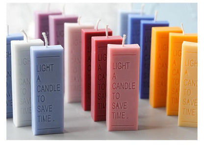 Light a Candle to save Time , Candle Quote Typo Scented Mould Candles Moulds