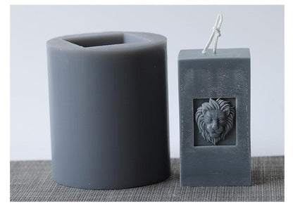 Lion Face Pillar Lion Head Candle Mould European Retro Style Candles Moulds