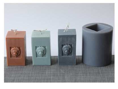 Lion Face Pillar Lion Head Candle Mould European Retro Style Candles Moulds
