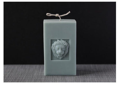 Lion Face Pillar Lion Head Candle Mould European Retro Style Candles Moulds