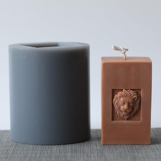 Lion Face Pillar Lion Head Candle Mould European Retro Style Candles Moulds