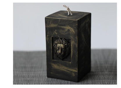 Lion Face Pillar Lion Head Candle Mould European Retro Style Candles Moulds