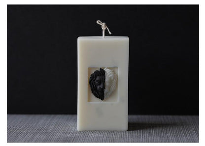Lion Face Pillar Lion Head Candle Mould European Retro Style Candles Moulds