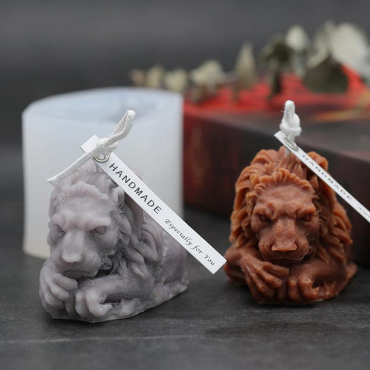 Lion Head Scented Candle Mould Handmade DIY Material Candles Moulds