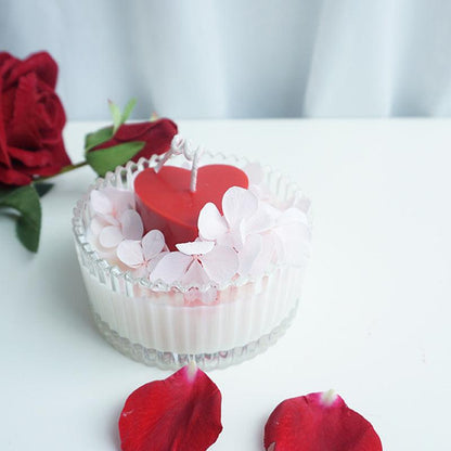 Love Columnar Heart Shaped Scented Candle Mould Candles Moulds