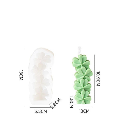 Love Heart Silicone Candle Mould & Four Leaf Clover Silicone Candle Mould Candles Moulds