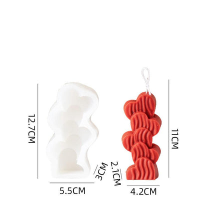 Love Heart Silicone Candle Mould & Four Leaf Clover Silicone Candle Mould Candles Moulds