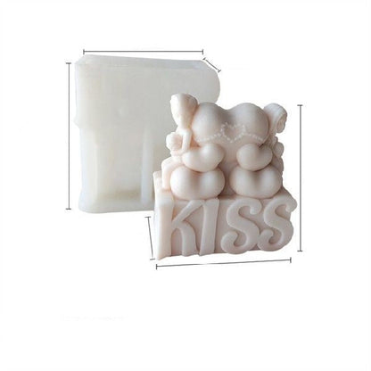 Love is in the Air: Heart Kiss Valentine's Day Candle Mould Candles Moulds