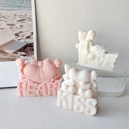 Love is in the Air: Heart Kiss Valentine's Day Candle Mould Candles Moulds