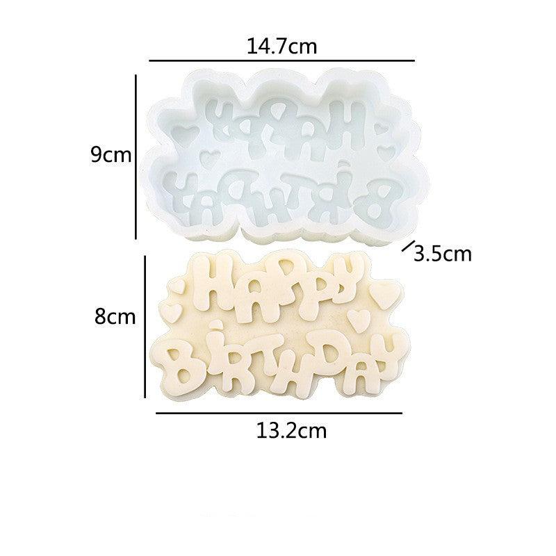 Merry Christmas & Happy Birthday Silicone Candle Mould Aromatherapy Candles Moulds