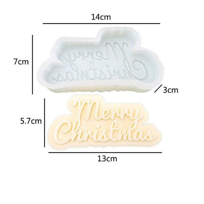 Merry Christmas & Happy Birthday Silicone Candle Mould Aromatherapy Candles Moulds