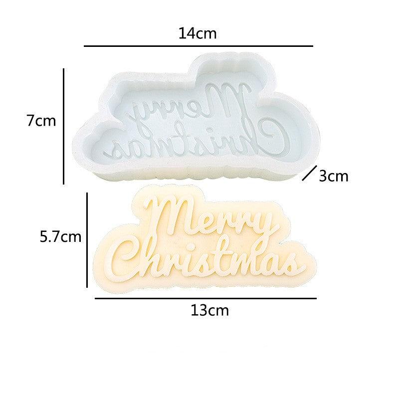 Merry Christmas & Happy Birthday Silicone Candle Mould Aromatherapy Candles Moulds