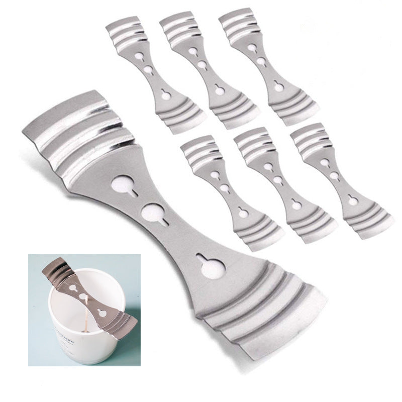 Metal Candle Wick Holder - Silver Stainless Steel Candle Wick Centering Devices for Candle Making Candles Moulds