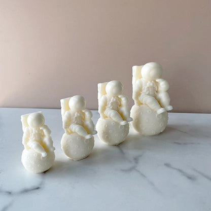 Moon Astronaut Modeling DIY Scented Candle Silicone Mould Candles Moulds