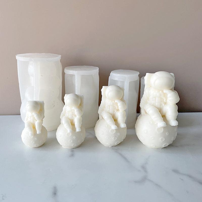 Moon Astronaut Modeling DIY Scented Candle Silicone Mould Candles Moulds