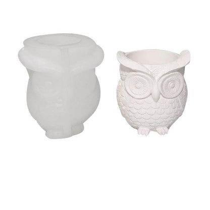 Owl Flower pot Silicone Mould Candles Moulds