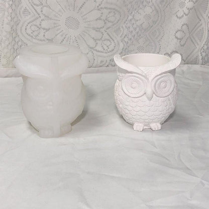 Owl Flower pot Silicone Mould Candles Moulds