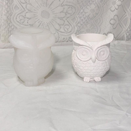Owl Flower pot Silicone Mould Candles Moulds