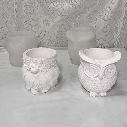 Owl Flower pot Silicone Mould Candles Moulds