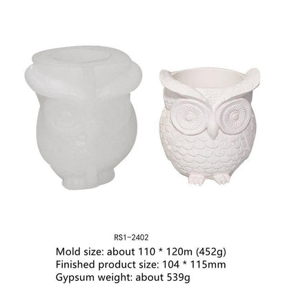 Owl Flower pot Silicone Mould Candles Moulds