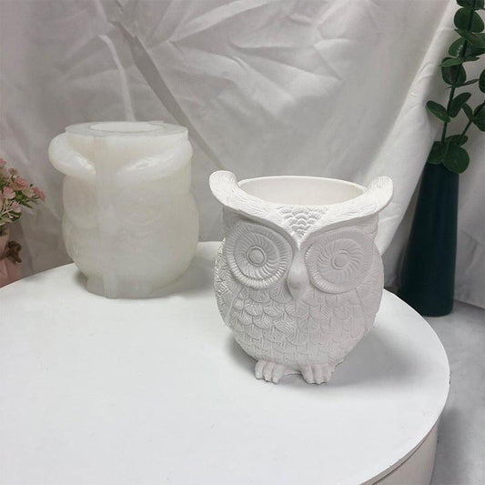 Owl Flower pot Silicone Mould Candles Moulds