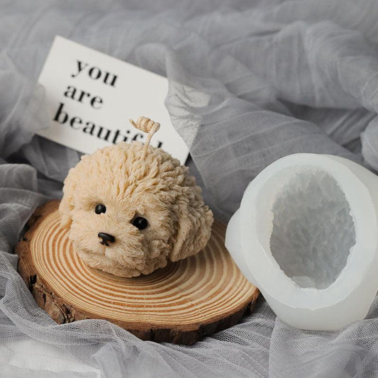 Poodle Puppy Head Candle Silicone Mould Candles Moulds