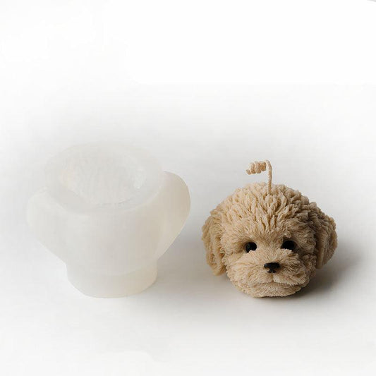 Poodle Puppy Head Candle Silicone Mould Candles Moulds