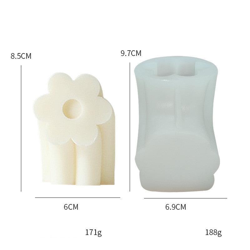 Rainbow Flower Heart Bear Scented Candle Silicone Mould Candles Moulds