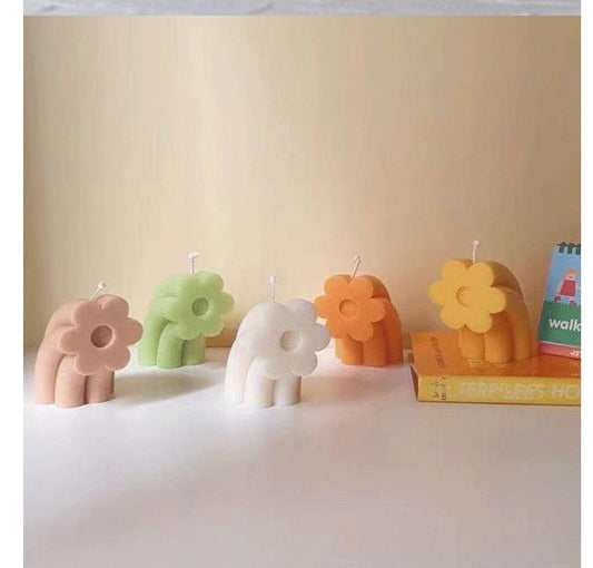 Rainbow Flower Heart Bear Scented Candle Silicone Mould Candles Moulds
