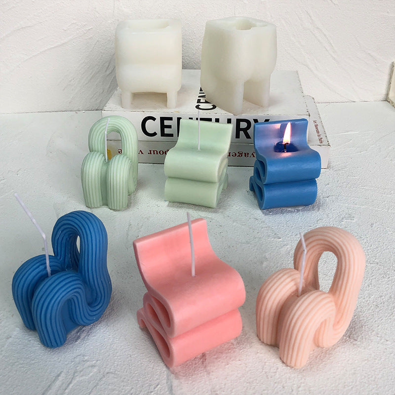 Revamp Decor with Geometric Sofa Chair Aromatherapy Candle Mould - Craft Unique Scents Candles Moulds