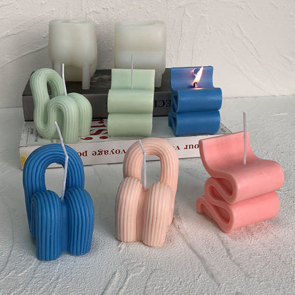Revamp Decor with Geometric Sofa Chair Aromatherapy Candle Mould - Craft Unique Scents Candles Moulds
