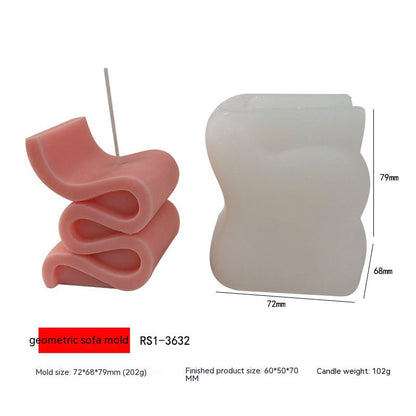 Revamp Decor with Geometric Sofa Chair Aromatherapy Candle Mould - Craft Unique Scents Candles Moulds