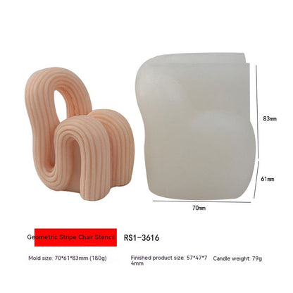 Revamp Decor with Geometric Sofa Chair Aromatherapy Candle Mould - Craft Unique Scents Candles Moulds