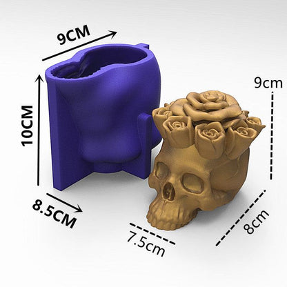 Rose Skull Silicone Candle Mould Candles Moulds