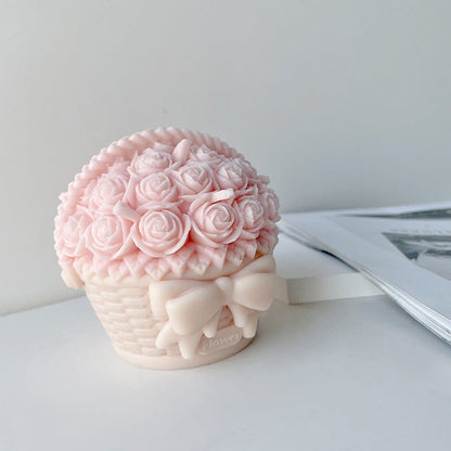 Roses Basket Silicone Candle Mould DIY Candles Moulds