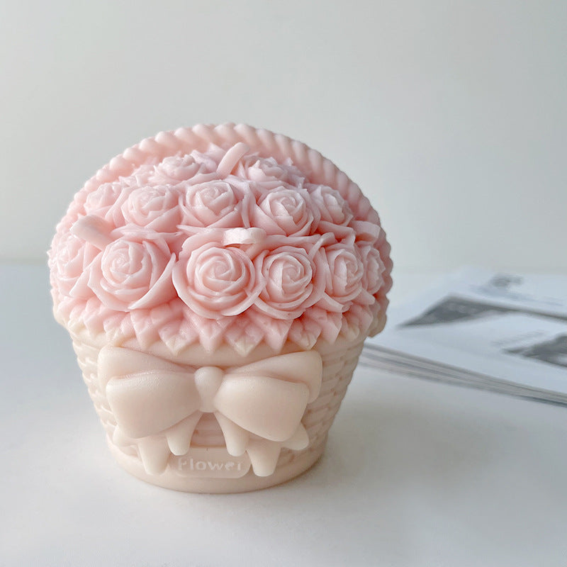Roses Basket Silicone Candle Mould DIY Candles Moulds
